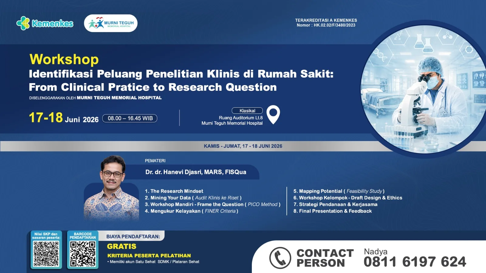 Workshop Identifikasi Peluang Penelitian Klinis di Rumah Sakit : From Clinical Practice to Research Question