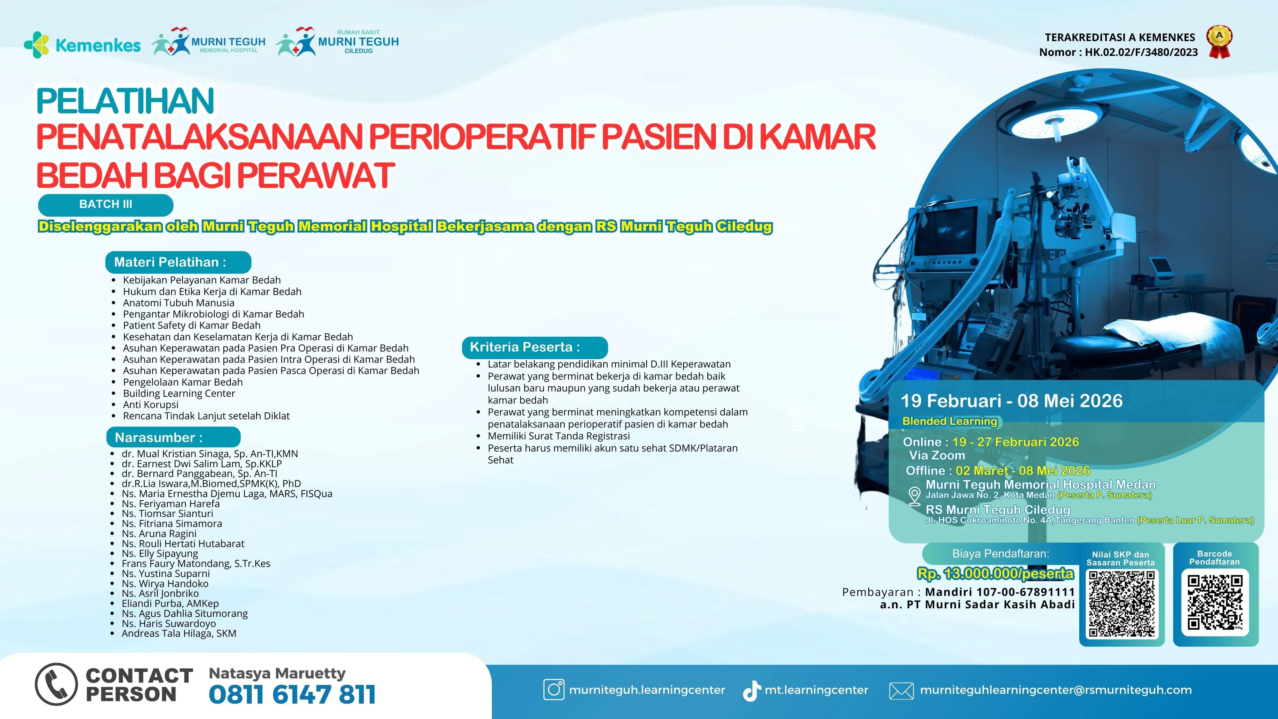 Pelatihan Penatalaksanaan Perioperatif Pasien di Kamar Bedah bagi Perawat Batch 3