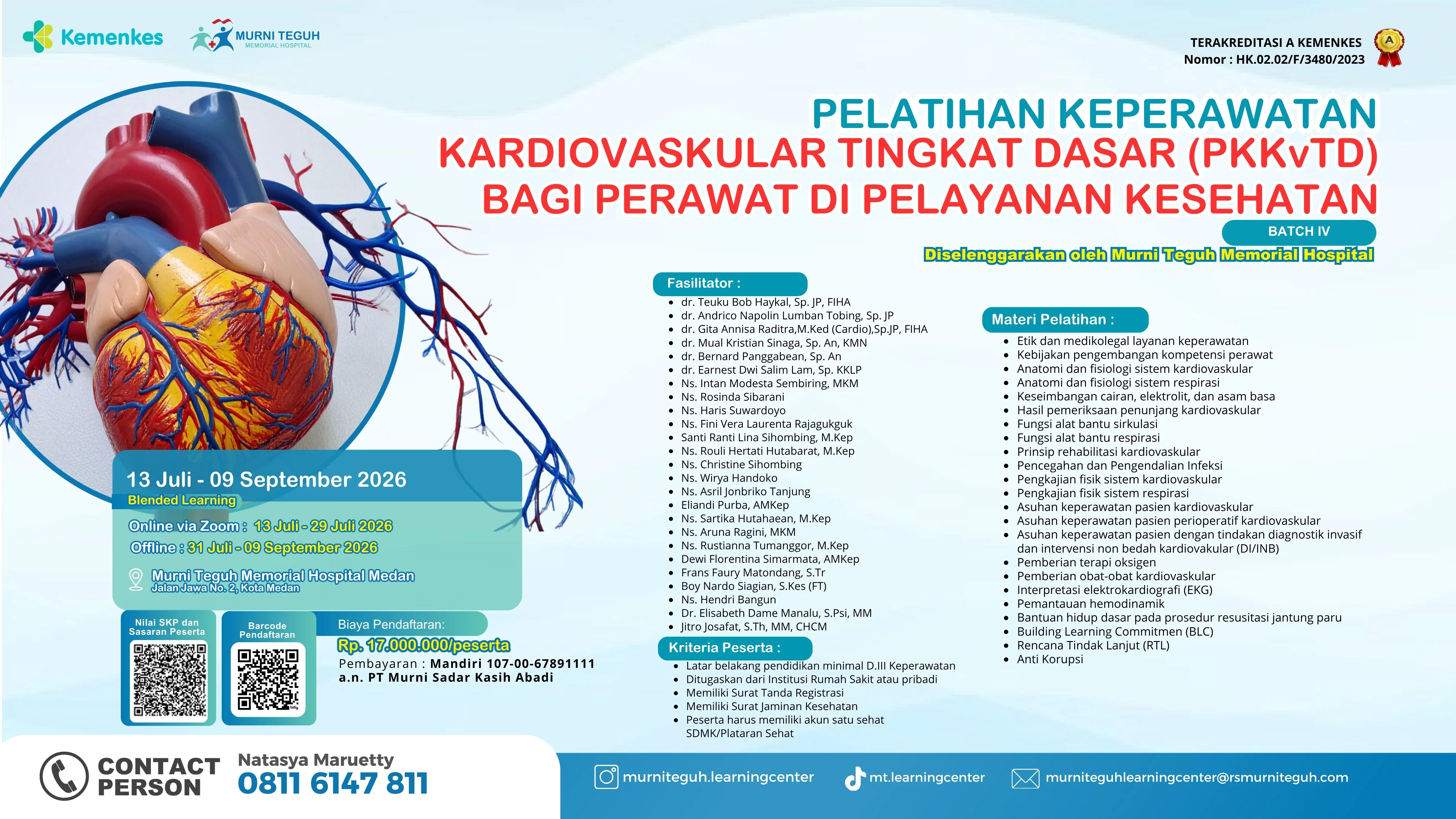 Pelatihan Keperawatan Kardiovaskular Tingkat Dasar (PKKVTD) bagi Perawat di Pelayanan Kesehatan Batch 4