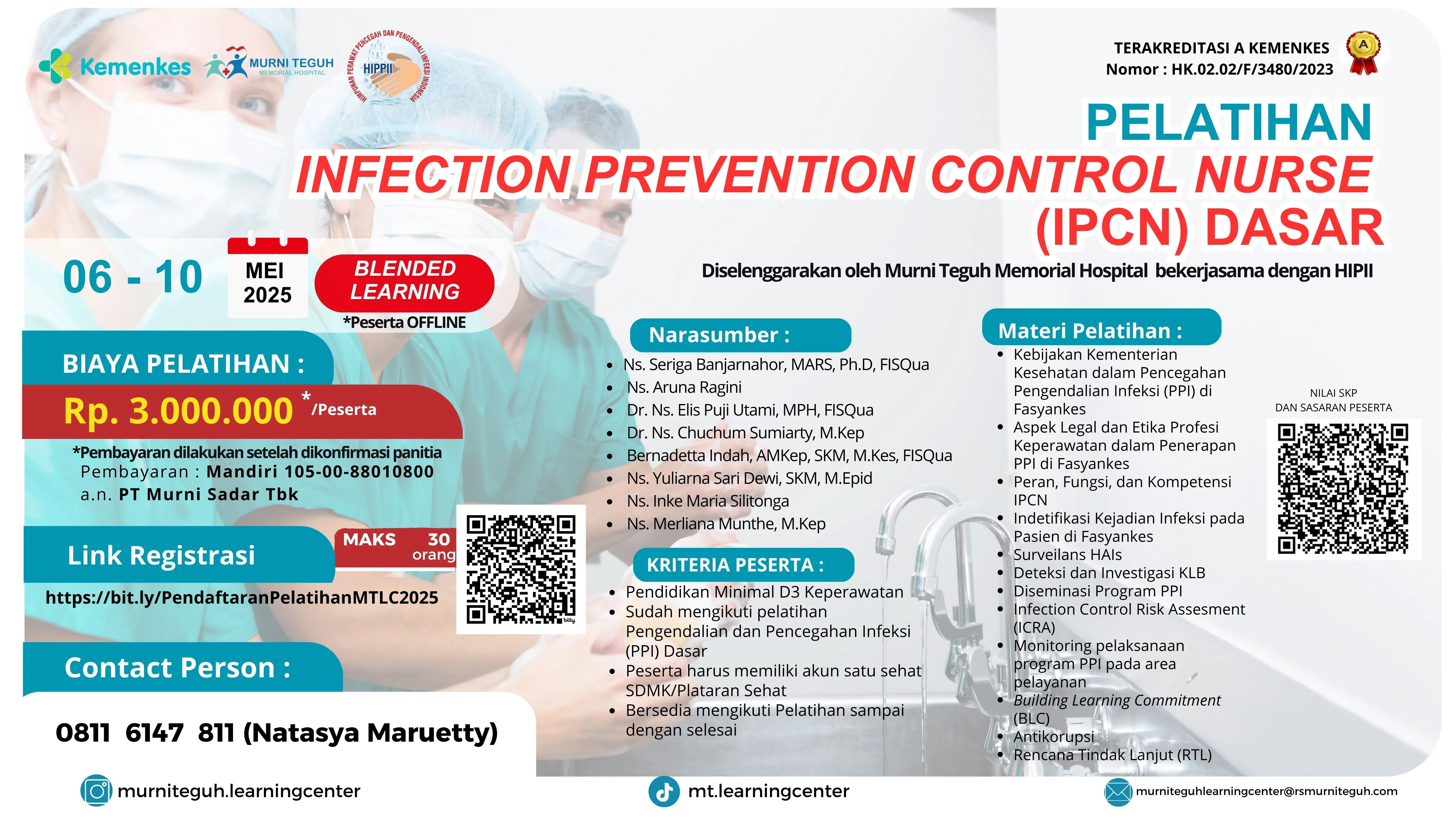 Pelatihan Infection Prevention Control Nurse (IPCN) Dasar bagi Perawat di Fasilitas Pelayanan Kesehatan Batch 1
