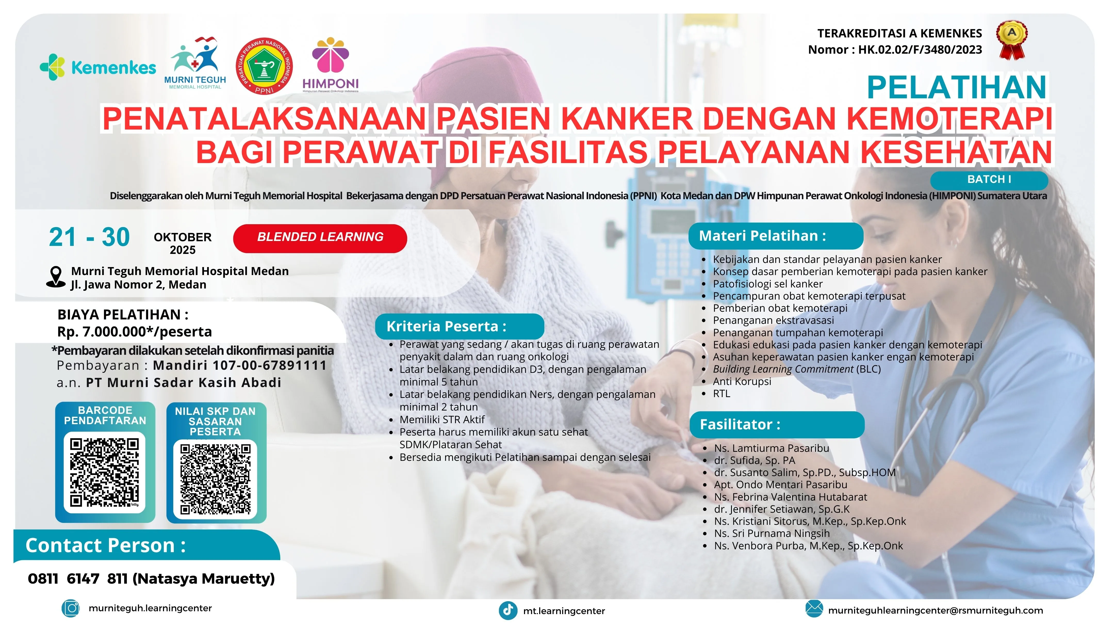 Pelatihan Penatalaksanaan Pasien Kanker dengan Kemoterapi bagi Perawat di Fasilitas Pelayanan Kesehatan Batch 1