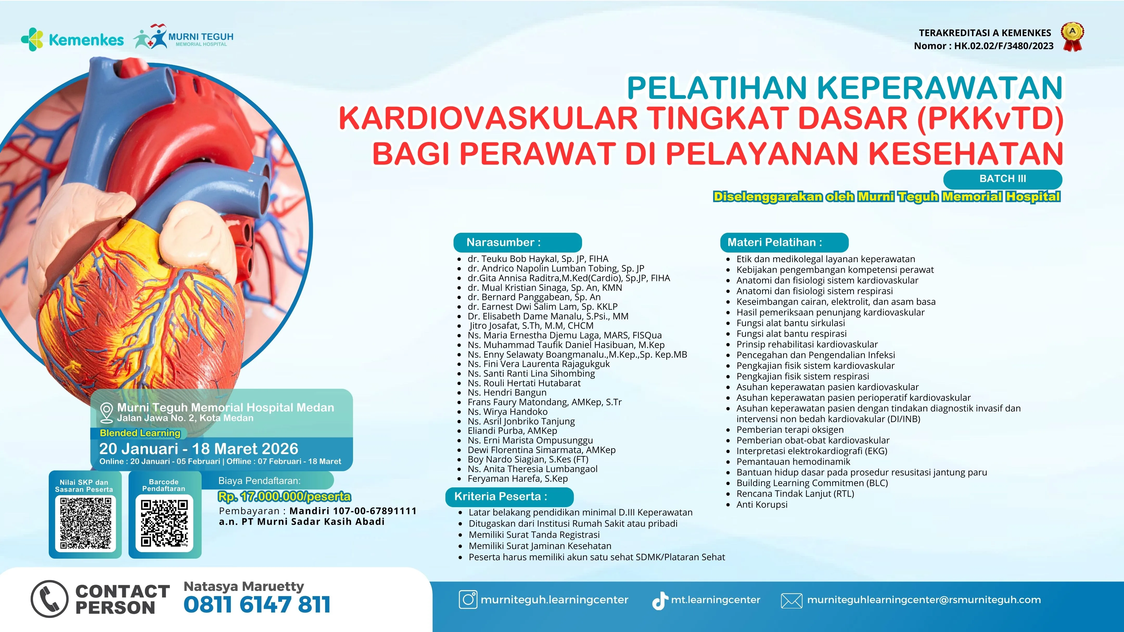 Pelatihan Keperawatan Kardiovaskular Tingkat Dasar (PKKVTD) bagi Perawat Batch 3