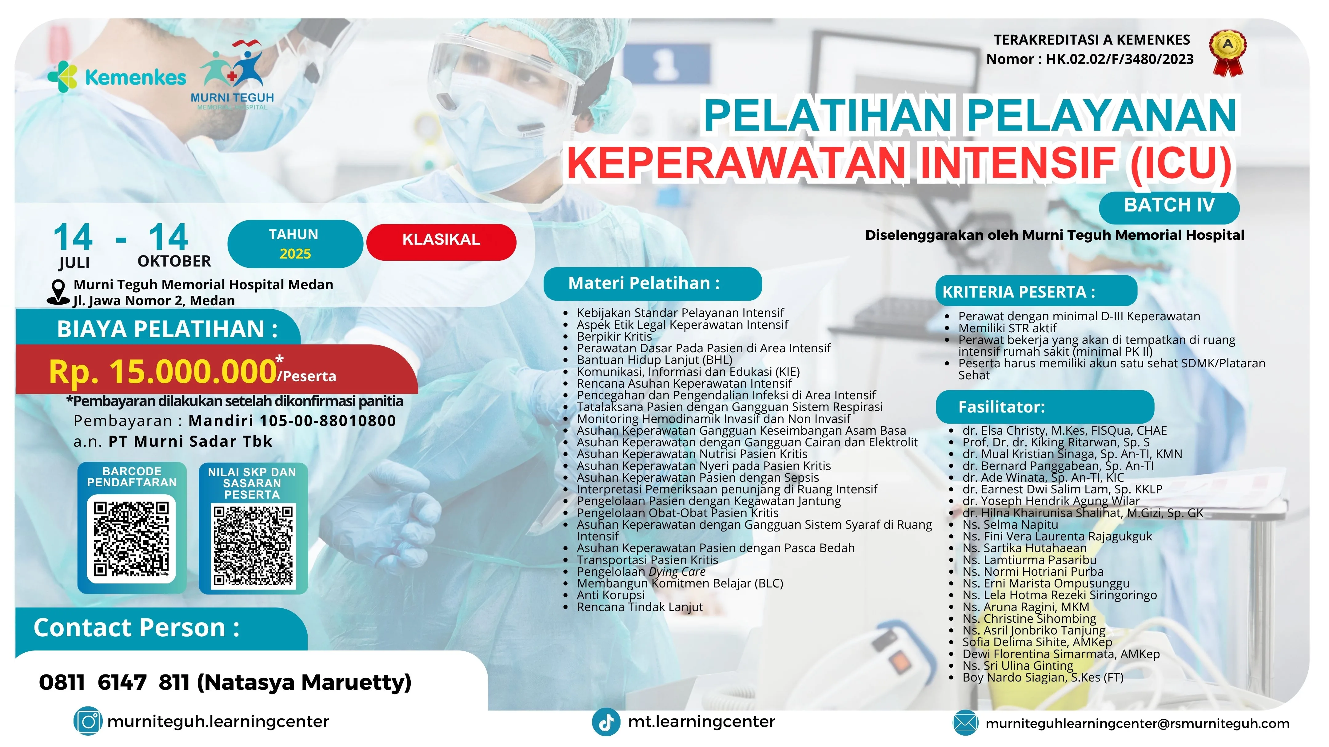 Pelatihan Pelayanan Keperawatan Intensif (ICU) Komprehensif Batch 4