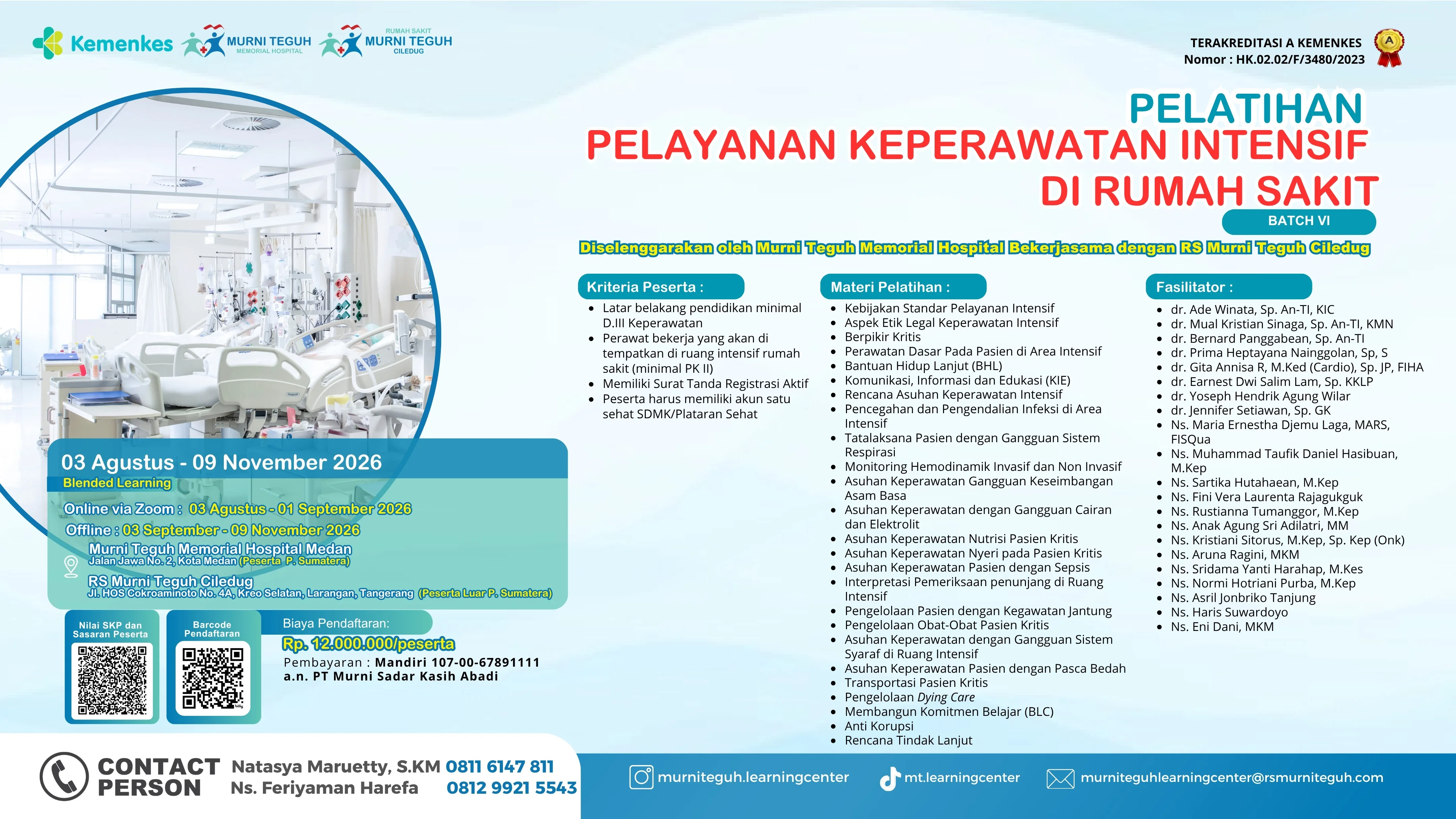 Pelatihan Pelayanan Keperawatan Intensif (ICU) di Rumah Sakit Batch 6