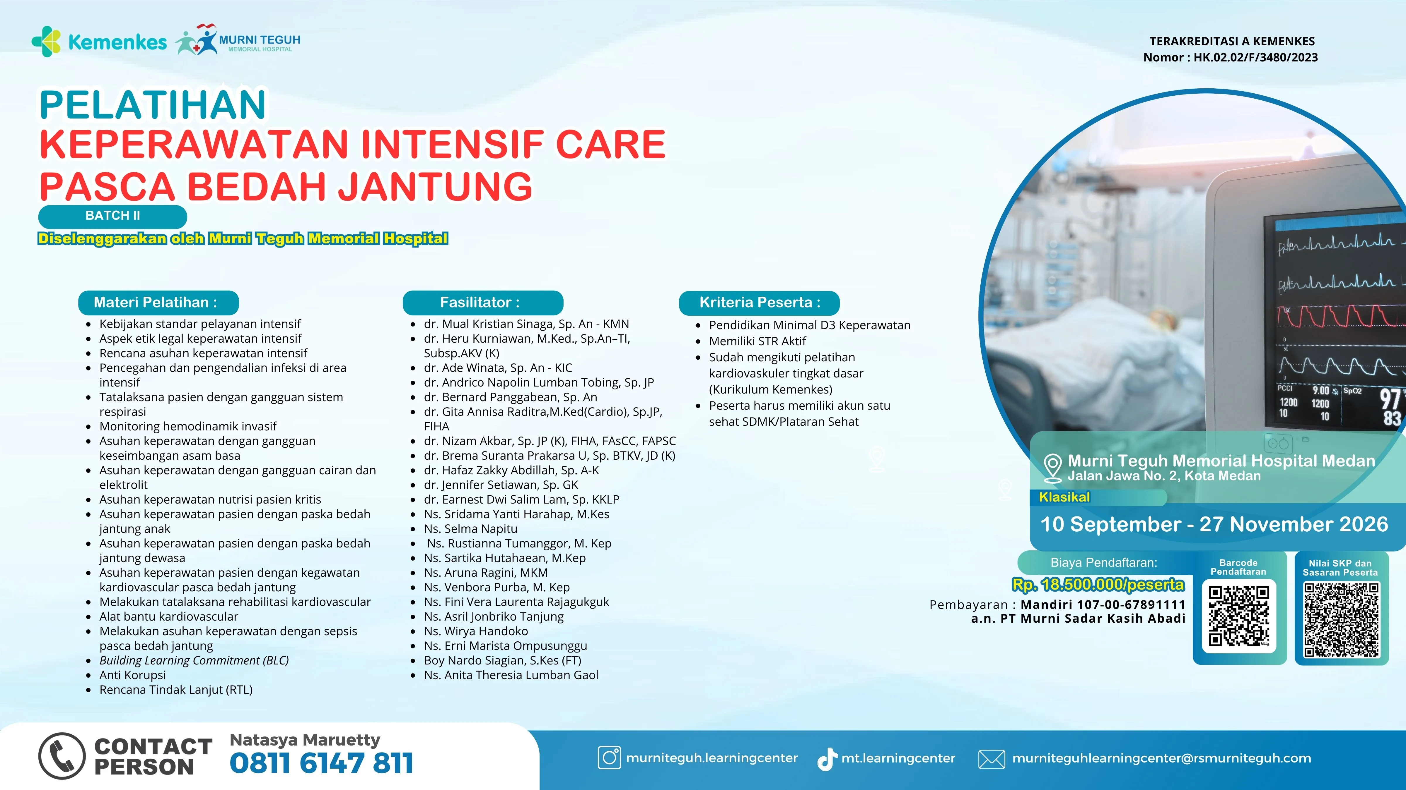Pelatihan Keperawatan Intensif Care Pasca Bedah Jantung